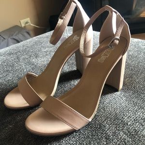 Nude sandal heels